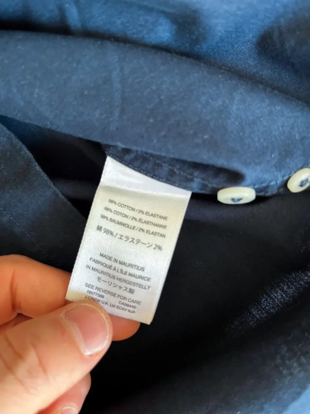 J. Crew Secret Wash Shirt in Navy Blue Classic Fit Small